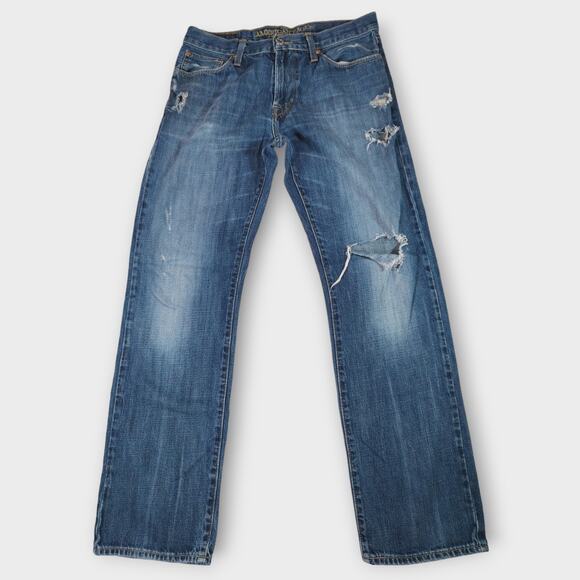 Mens American Eagle Original Straight Distressed Blue Jeans Size 30 - Picture 2 of 9